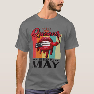 T-shirt Queen Est Née En Mai Lips Girls Née En Mai 2006