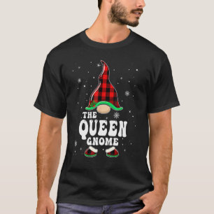 T-shirt Queen Gnome Buffalo Plaid Matching Family Christma