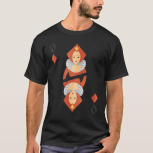 T-shirt Queen Of Diamonds Deck Of Cards Halloween Group Co