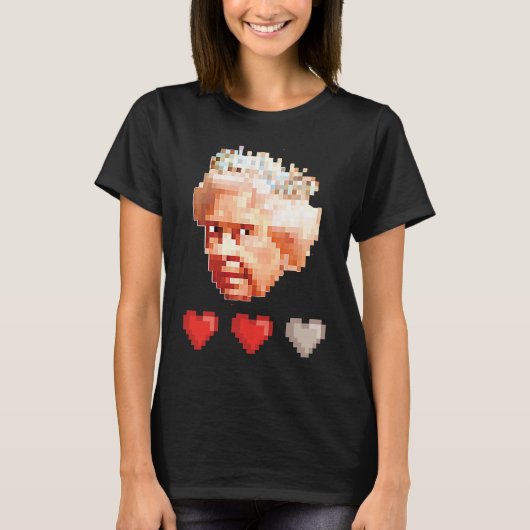 T-shirt Queen of England retro video game pixel 3 lives he (Devant)