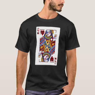 T-shirt Queen Of Hearts Jouer Carte Poker Red Buffalo Pla