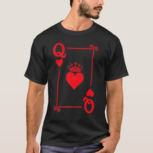 T-shirt Queen of Hearts Matching Couple Saint Valentine's (Devant)