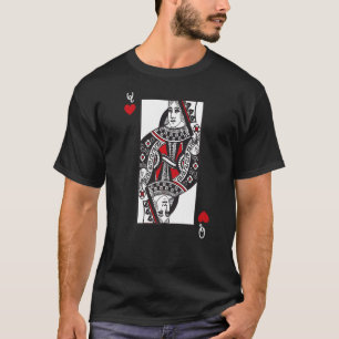 T-shirt Queen Of Hearts Valentines Jour Cool Jouer Carte P