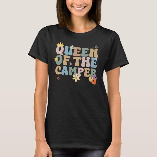 T-shirt Queen of the camper- Camping (Devant)