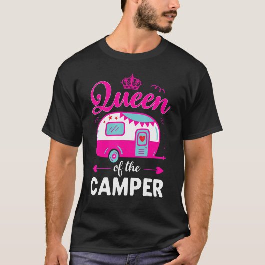 T-shirt Queen Of The Camper Camping Summer Vacation Youth (Devant)