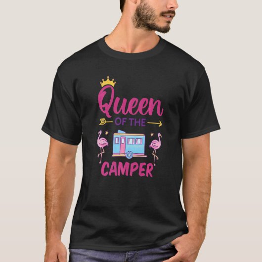 T-shirt Queen Of The Camper Camping Vacation Summer Trip R (Devant)