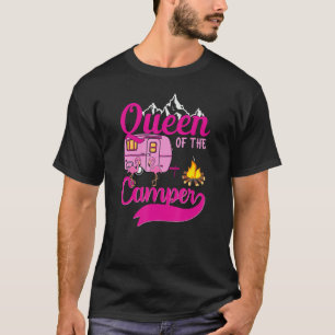 T-shirt Queen Of The Camper Funny Camping Extérieur Femmes
