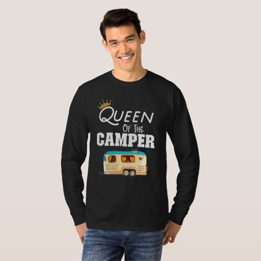 T-shirt Queen Of The Camper Rv Camping Happy Camper Campe (Devant entier)