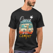 T-shirt Queen Of The Camper Rv Trailer Camping Extérieur M (Devant)