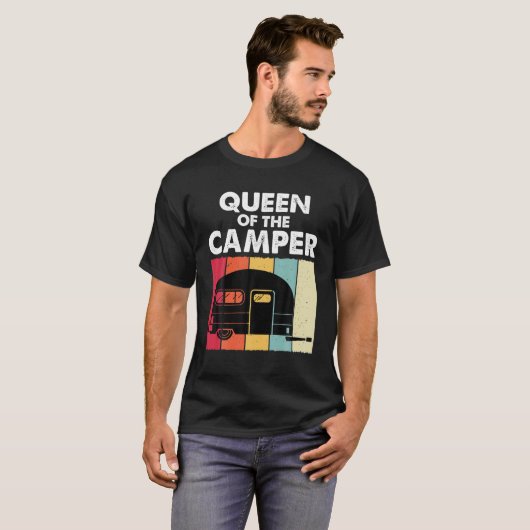 T-shirt Queen Of The Camper RV Trailer Van Funny Camping W (Devant entier)