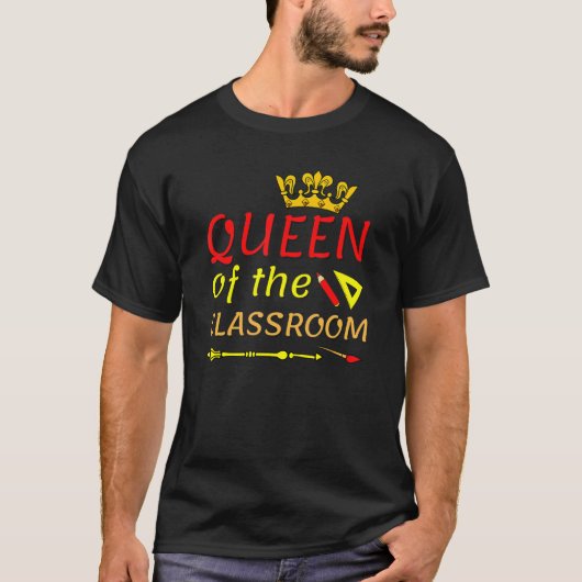 T-shirt Queen Of The Classroom Retour À L'École Pour Fille (Devant)