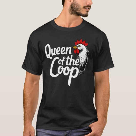 T-shirt Queen Of The Coop - Chicken Mom Boss (Devant)