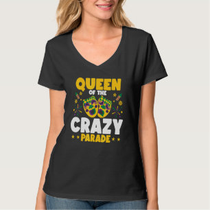 T-shirt Queen Of The Crazy Parade Beads Bling Joker Jester