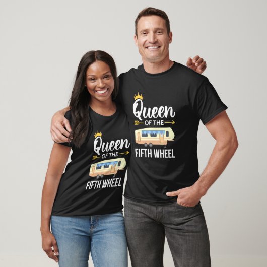 T-shirt Queen Of The Fifth Wheel Camping Love Camper Vacat (Unisexe)