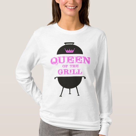 T-shirt Queen Of The Grill, Couronne Rose (Devant)