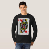 T-shirt Queen Of The Hearts Jouer Poker Carte (Devant entier)