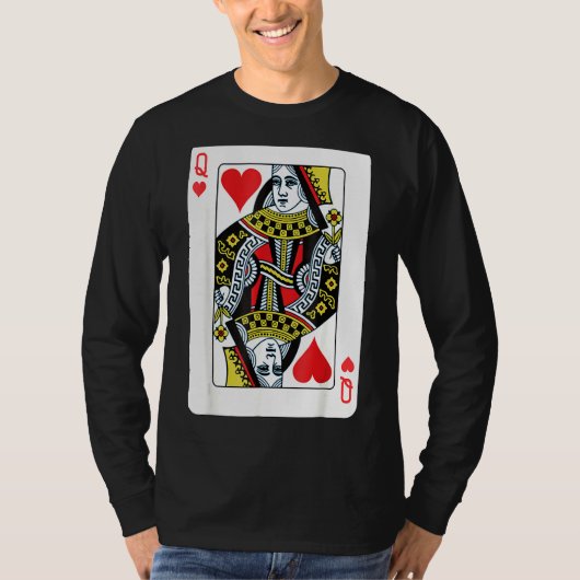 T-shirt Queen Of The Hearts Jouer Poker Carte (Devant)
