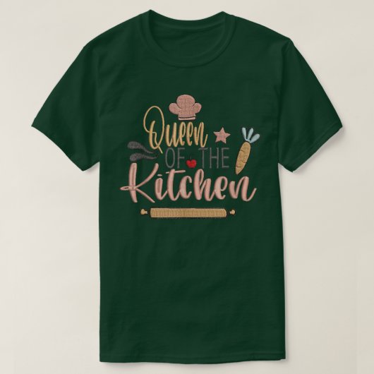 T-shirt queen of the kitchen cooking master chef cook (Design devant)