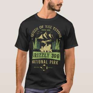 T-shirt Queen Of The Tetons Grizzly 399 Parc National Prés