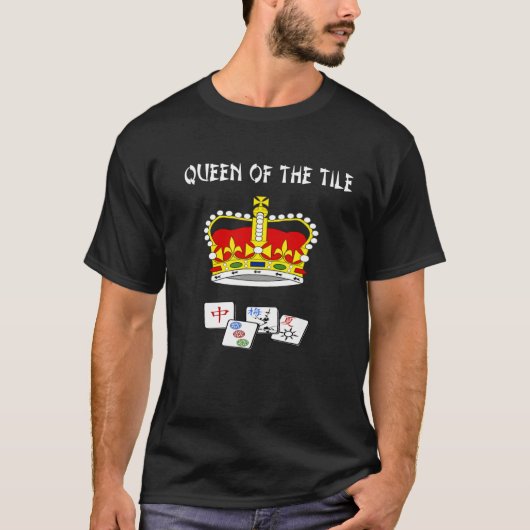 T-shirt Queen Of The Tile Fun Jeu Jouer Mahjongg 2 (Devant)