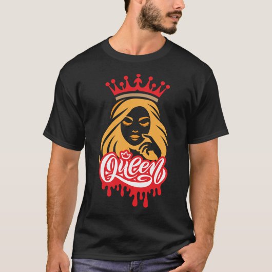 T-shirt Queen Typography – Bold Royal Woman Design (Devant)
