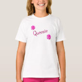 T-shirt Queenie, Nom, Avec Roses Roses Roses Roses, (Devant)