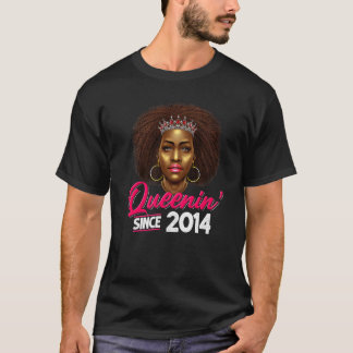 T-shirt Queenin depuis 2014 8e anniversaire Africain Améri