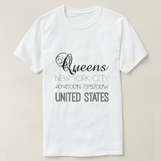 T-shirt Queens, New York (Design devant)