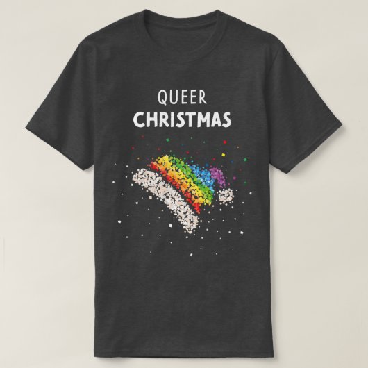T-shirt Queer Christmas Santa Hat LGBTQ Pride Gay (Design devant)