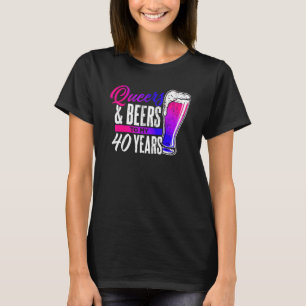 T-shirt Queers And Beers To My 40 Years Bisexual Pride 40t