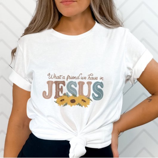 T-shirt Quel ami nous avons en Jésus-Tournesol Graphique