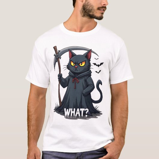 T-shirt Quel Chat Chat Noir Halloween Chat Effrayant Chat (Devant)