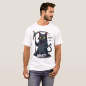 T-shirt Quel Chat Chat Noir Halloween Chat Effrayant Chat (Devant entier)