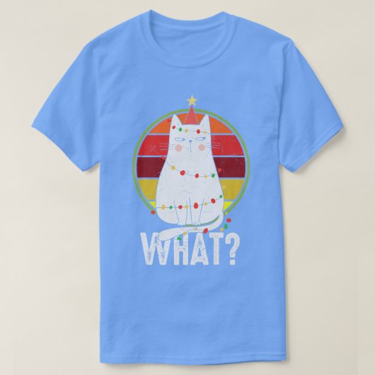 T-shirt Quel Chat Noël éclaire Drôle Noël (Design devant)