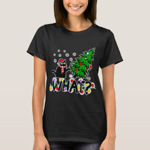 T-shirt Quel chat noir Poussant Pine Tree Chat