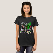 T-shirt Quel chat noir Poussant Pine Tree Chat (Devant entier)