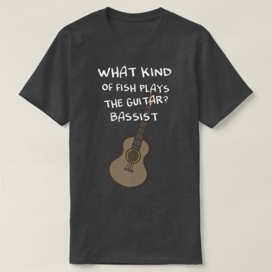 T-shirt Quel genre de poisson joue la guitare Bhelp Premiu (Design devant)