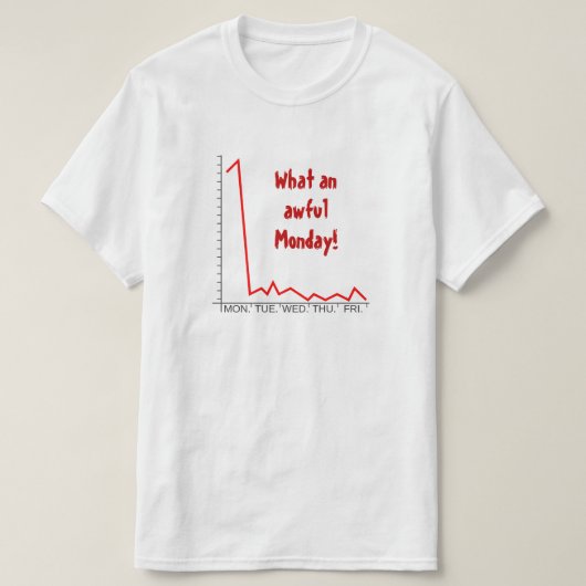 T-shirt "Quel horrible lundi !" + Tableau des prix Stocks (Design devant)