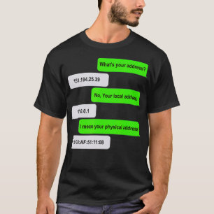 T-shirt Quelle est votre adresse Funny Networking Ordinate