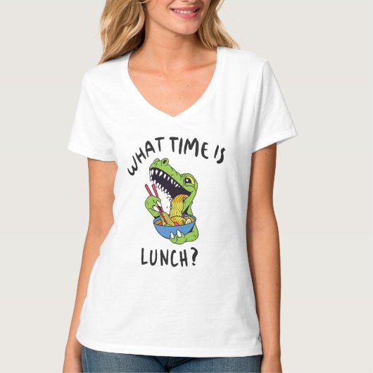 T-shirt Quelle heure est le déjeuner (Devant)