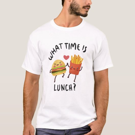 T-shirt Quelle heure est le déjeuner (Devant)