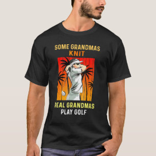 T-shirt Quelques Grandmas Knit Real Grandmas Jouer Golfs S