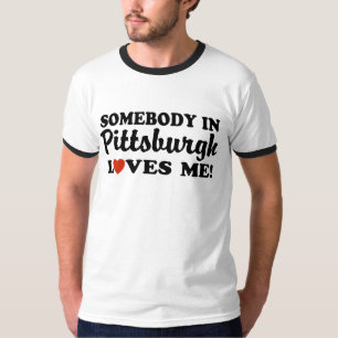 T-shirt Quelqu'Un À Pittsburgh M'Aime