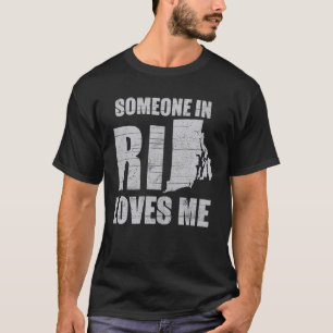 T-shirt Quelqu'Un À Rhode Island M'Aime Retro US State Co