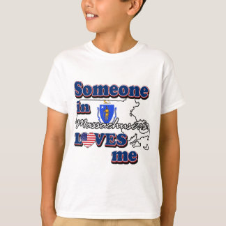 T-shirt Quelqu'un au massachusetts m'aime