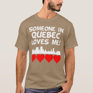 T-shirt Quelqu'un au Québec m'aime vintage