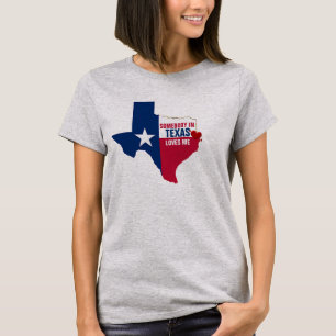 T-shirt Quelqu'un au Texas m'aime coeur, mignon drapeau du