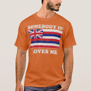 T-shirt Quelqu'Un vintage À Hawaii M'Aime Drapeau Hawaïen