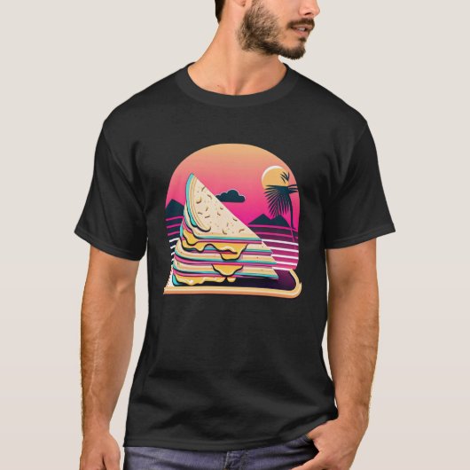 T-shirt Quesadillas Synthwave 80s Retrowave Aesthetic (Devant)