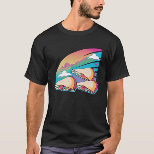 T-shirt Quesadillas Vaporwave Rétrowave (Devant)